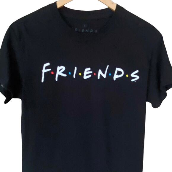FRIENDS Black Graphic Print Tee T-Shirt Cotton Top Small NWT - Picture 3 of 4
